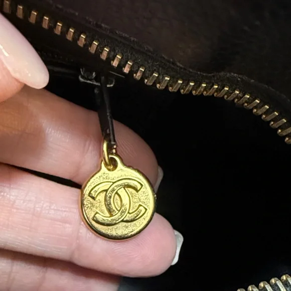 CHANEL Black Quilted Tote with Gold Accent w/COA - Picture 10 of 14